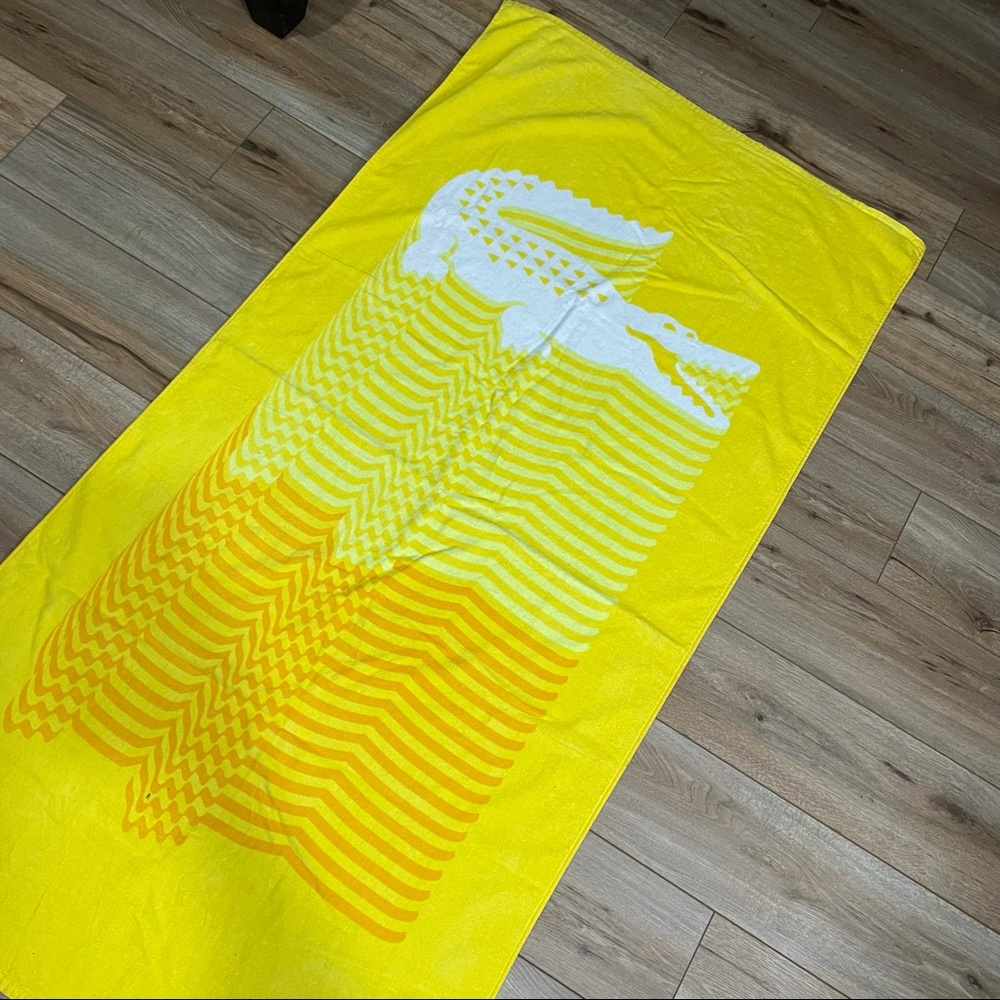 Lacoste Yellow Beach Towel Alligator